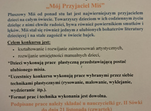 Konkurs "Mój Przyjaciel Miś"